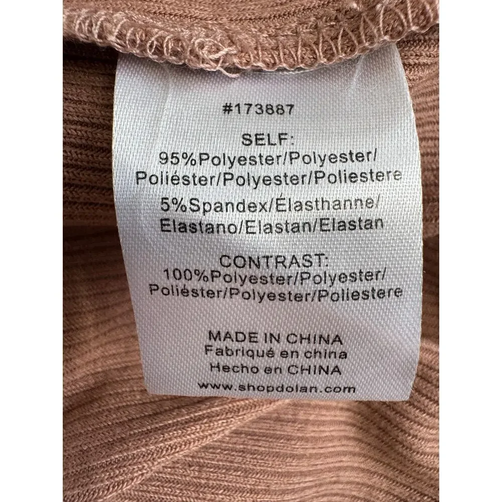 Anthropologie Dolan Left Coast Dusty Rose Ruffle Puff Sleeve Top Size XL